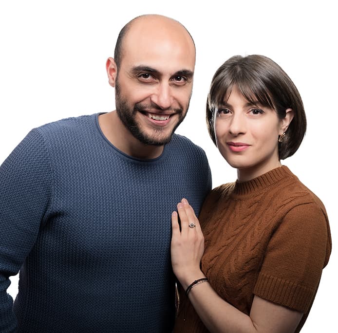 Couple sitting in a room